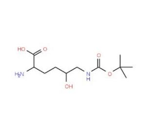 H-DL-delta-Hydroxy-DL-Lys(Boc)-OH (CAS 305820-28-4) - chemical structure image