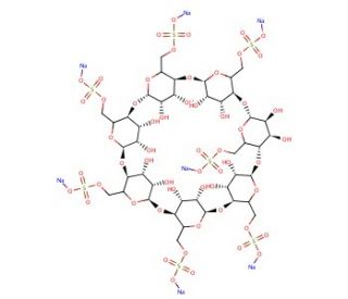 Heptakis(6-O-sulfo)-&beta;-cyclodextrin Heptasodium Salt (CAS 197587-31-8) - chemical structure image