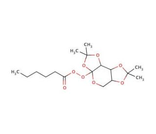 Hexaneperoxoic acid 2,2,7,7-tetramethyl-tetrahydro-bis[1,3]-dioxolo[4,5b,4&prime;,5&prime;,-d]-pyran-3yl-ester - chemical structure image