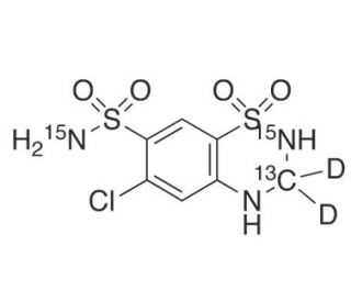 Hydrochlorothiazide-13C,15N2,d2 (CAS 58-93-5 (unlabeled)) - chemical structure image