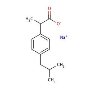 Ibuprofen sodium salt (CAS 31121-93-4) - chemical structure image