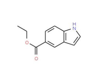 Indole-5-carboxylic acid ethyl ester (CAS 32996-16-0) - chemical structure image