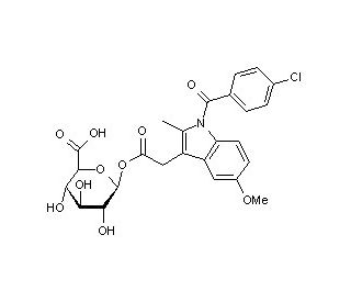Indomethacin Acyl-&beta;-D-glucuronide (CAS 75523-11-4) - chemical structure image