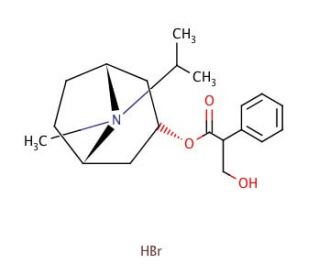Ipratropium bromide monohydrate (CAS 66985-17-9) - chemical structure image