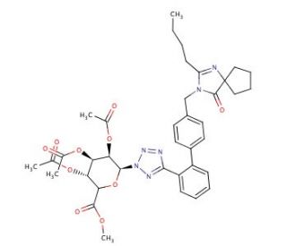 Irbesartan N-&beta;-D-2,3,4-Tri-O-acetyl-glucuronide Methyl Ester (CAS 224170-69-8) - chemical structure image