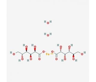 Iron(II) D-gluconate dihydrate (CAS 22830-45-1) - chemical structure image