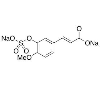 Isoferulic Acid 3-O-Sulfate Disodium Salt (CAS 1258842-19-1 (free acid)) - chemical structure image