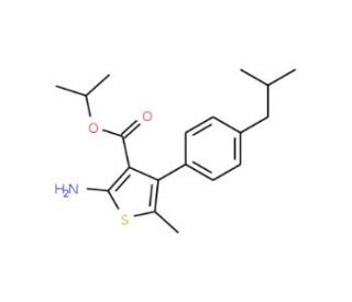 Isopropyl 2-amino-4-(4-isobutylphenyl)-5-methylthiophene-3-carboxylate - chemical structure image