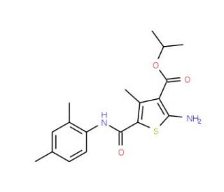 Isopropyl 2-amino-5-{[(2,4-dimethylphenyl)amino]-carbonyl}-4-methylthiophene-3-carboxylate - chemical structure image
