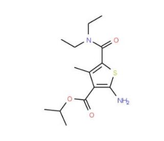 Isopropyl 2-amino-5-[(diethylamino)carbonyl]-4-methylthiophene-3-carboxylate - chemical structure image