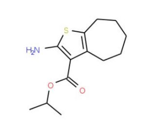 Isopropyl 2-amino-5,6,7,8-tetrahydro-4H-cyclohepta[b]thiophene-3-carboxylate - chemical structure image