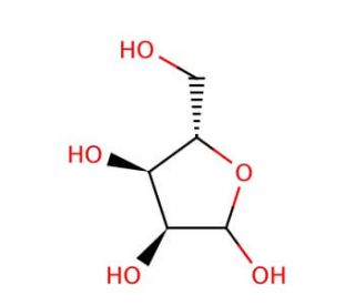 L-(&plus;)-Ribose (CAS 24259-59-4) - chemical structure image
