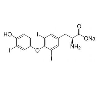 L-3,3&prime;,5-Triiodothyronine, Sodium Salt (CAS 55-06-1) - chemical structure image