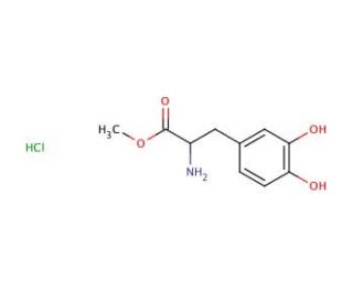 L-3,4-Dihydroxyphenylalanine methyl ester hydrochloride (CAS 1421-65-4) - chemical structure image