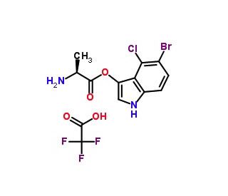 L-Alanine-5-bromo- 4-chloro-3- indoxyl ester, trifluoroacetate salt (CAS 207725-18-6) - chemical structure image