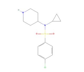 4-Chloro-N-cyclopropyl-N-(piperidin-4-yl)benzenesulphonamide (CAS 387350-81-4) - chemical structure image