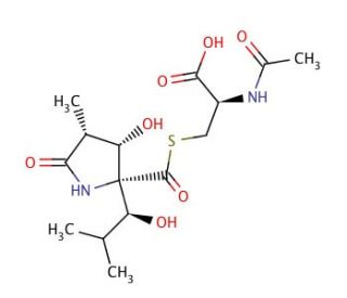 Lactacystin (CAS 133343-34-7) - chemical structure image 