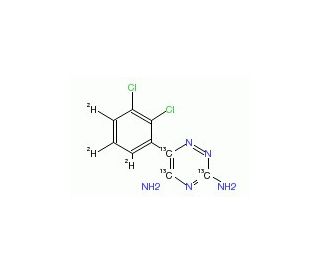 Lamotrigine-13C3,d3 (CAS 1246815-13-3) - chemical structure image