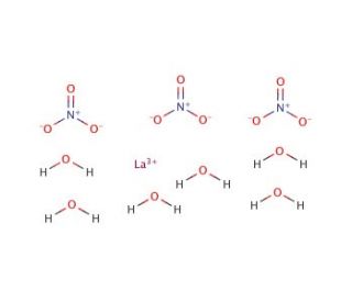 Lanthanum(III) nitrate hexahydrate (CAS 10277-43-7) - chemical structure image