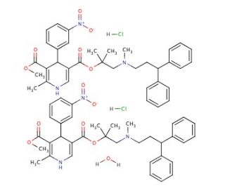 Lercanidipine hydrochloride hemihydrate (CAS 132866-11-6 (anhydrous)) - chemical structure image