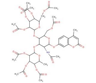 Lewis X Trisaccharide 4-Methylumbelliferyl Glycoside Nonaacetate - chemical structure image