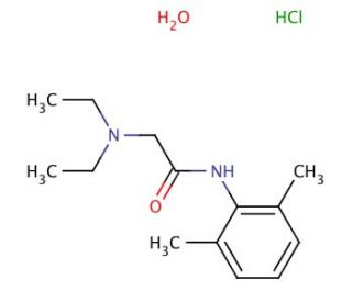 Lidocaine hydrochloride monohydrate (CAS 6108-05-0) - chemical structure image