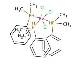 Mer-Trichlorotris(dimethylphenylphosphine)rhenium(III) (CAS 14710-16-8) - chemical structure image