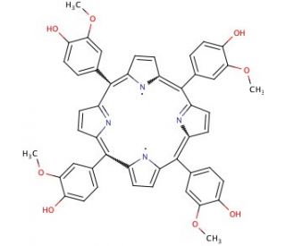meso-Tetra(3-methoxy-4-hydroxyphenyl) porphine - chemical structure image
