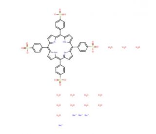 meso-Tetra(4-sulfonatophenyl) porphine tetrasodium salt dodecahydrate (CAS 39050-26-5) - chemical structure image