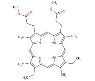Mesoporphyrin IX dimethyl ester (CAS 1263-63-4) - chemical structure image