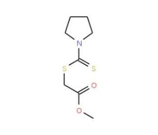 methyl [(pyrrolidin-1-ylcarbonothioyl)thio]acetate - chemical structure image