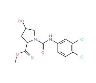 Methyl 1-[(3,4-dichloroanilino)carbonyl]-4-hydroxy-2-pyrrolidinecarboxylate - chemical structure image