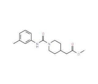 methyl (1-{[(3-methylphenyl)amino]carbonyl}piperidin-4-yl)acetate - chemical structure image