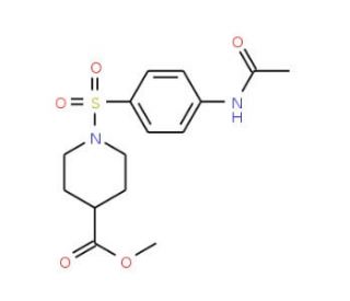 Methyl 1-{[4-(acetylamino)phenyl]sulfonyl}-4-piperidinecarboxylate - chemical structure image