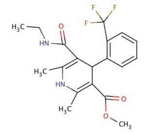 Methyl 1,4-Dihydro-4-(2&prime;-trifluoromethyl)phenyl-pyridine-3-carboxylate-5-ethyl Carboxamide (CAS 887407-06-9) - chemical struc