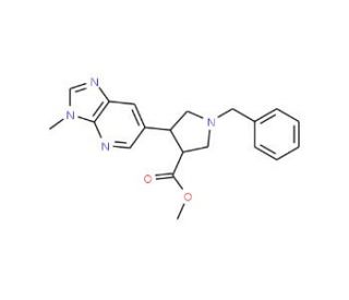 Methyl 1-benzyl-4-(3-methyl-3H-imidazo-[4,5-b]pyridin-6-yl)pyrrolidine-3-carboxylate - chemical structure image