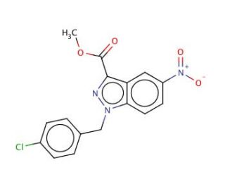 Methyl 1-(p-chlorobenzyl)-5-nitroindazolyl-3-carboxylate - chemical structure image