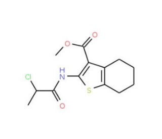 methyl 2-[(2-chloropropanoyl)amino]-4,5,6,7-tetrahydro-1-benzothiophene-3-carboxylate - chemical structure image