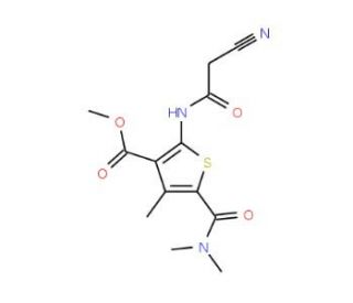 Methyl 2-[(cyanoacetyl)amino]-5-[(dimethylamino)-carbonyl]-4-methylthiophene-3-carboxylate - chemical structure image