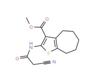 Methyl 2-[(cyanoacetyl)amino]-5,6,7,8-tetrahydro-4H-cyclohepta[b]thiophene-3-carboxylate - chemical structure image