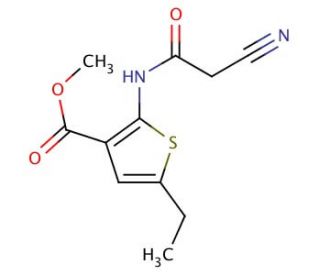 Methyl 2-[(cyanoacetyl)amino]-5-ethylthiophene-3-carboxylate - chemical structure image