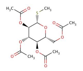 Methyl 2,3,4,6-tetra-O-acetyl-&beta;-D-thioglucopyranoside (CAS 13350-45-3) - chemical structure image