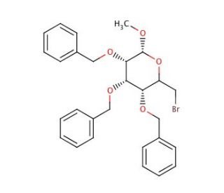 Methyl 2,3,4,-Tri-O-benzyl-6-bromo-6-deoxy-D-galactopyranoside - chemical structure image