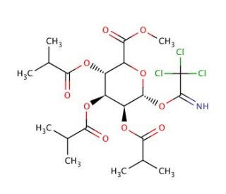 Methyl 2,3,4-Tri-O-isobutyryl-1-O-trichloroacetimidoyl-&alpha;-D-glucopyranuronate (CAS 150607-96-8) - chemical structure image