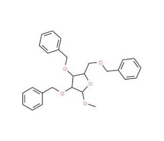 Methyl 2,3,5-tri-O-benzyl-b-D-ribofuranoside (CAS 55725-85-4) - chemical structure image