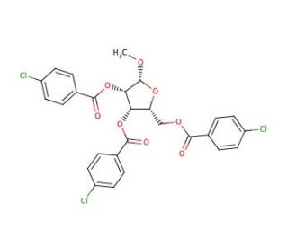 Methyl 2,3,5-Tri-O-p-chlorobenzoyl-&beta;-D-ribofuranoside (CAS 29755-00-8) - chemical structure image