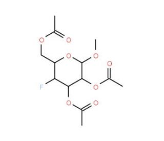 Methyl 2,3,6-tri-O-acetyl-4-deoxy-4-fluoro-a-D-galactopyranoside (CAS 32934-08-0) - chemical structure image
