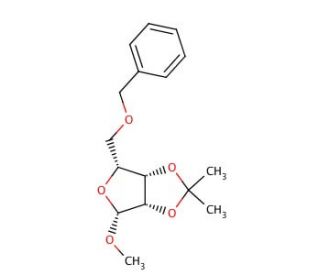 Methyl 2,3-O-Isopropylidene-5-O-benzyl-&beta;-D-ribofuranoside (CAS 33019-63-5) - chemical structure image