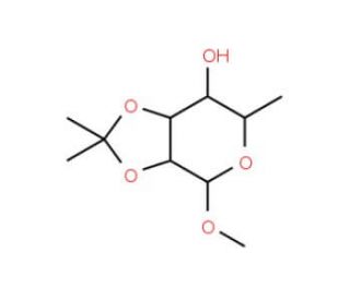 Methyl 2,3-O-isopropylidene-a-L-rhamnopyranoside (CAS 14133-63-2) - chemical structure image