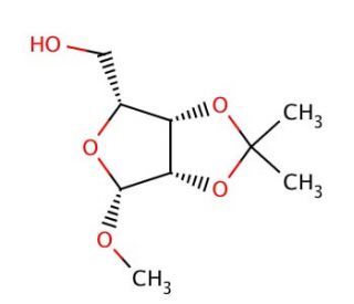 Methyl 2,3-O-Isopropylidene-&beta;-D-ribofuranoside (CAS 4099-85-8) - chemical structure image